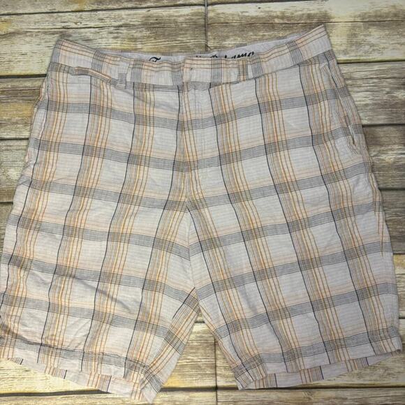 Tommy Bahama Nautical Linen Silk Neutral Plaid Minimalist Mens Shorts Sz 40 - Picture 1 of 9